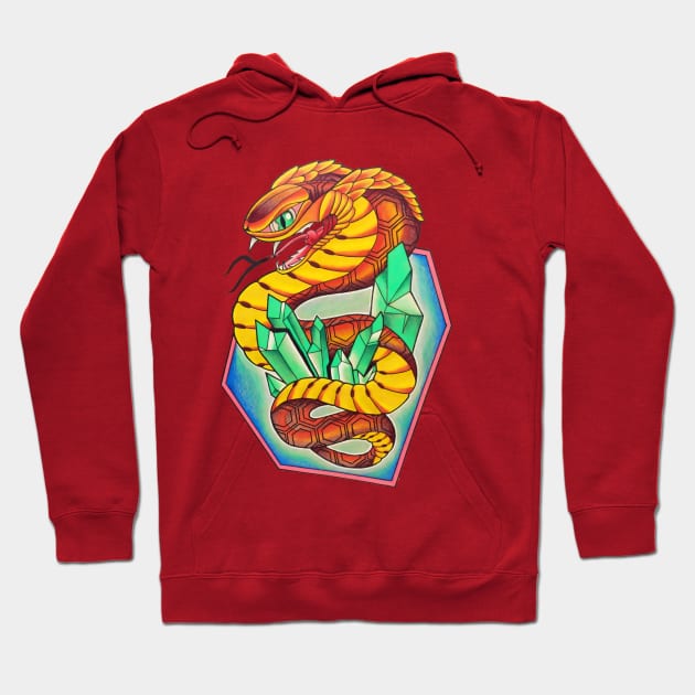 Intergalactic Emerald Crystal Cobra Hoodie by Tat2dru